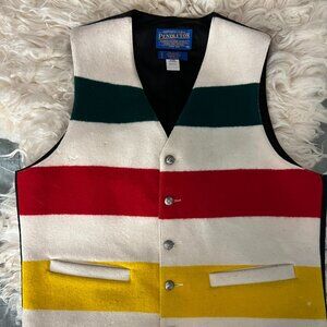 Vintage Pendleton Hudson Bay Striped Wool Vest Mens Medium